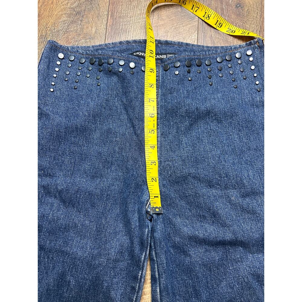 Vintage DKNY Bareback Brazilian Jeans Size 4 Studded Mid Rise 32x31 Y2K Denim - Picture 5 of 7
